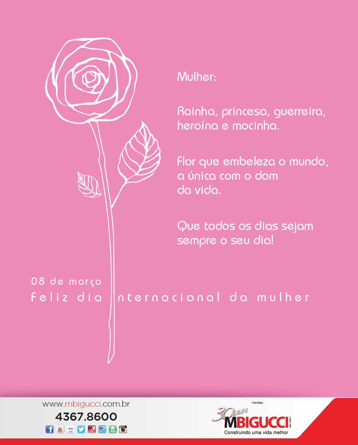 Dia 08 de março – Dia Internacional da Mulher