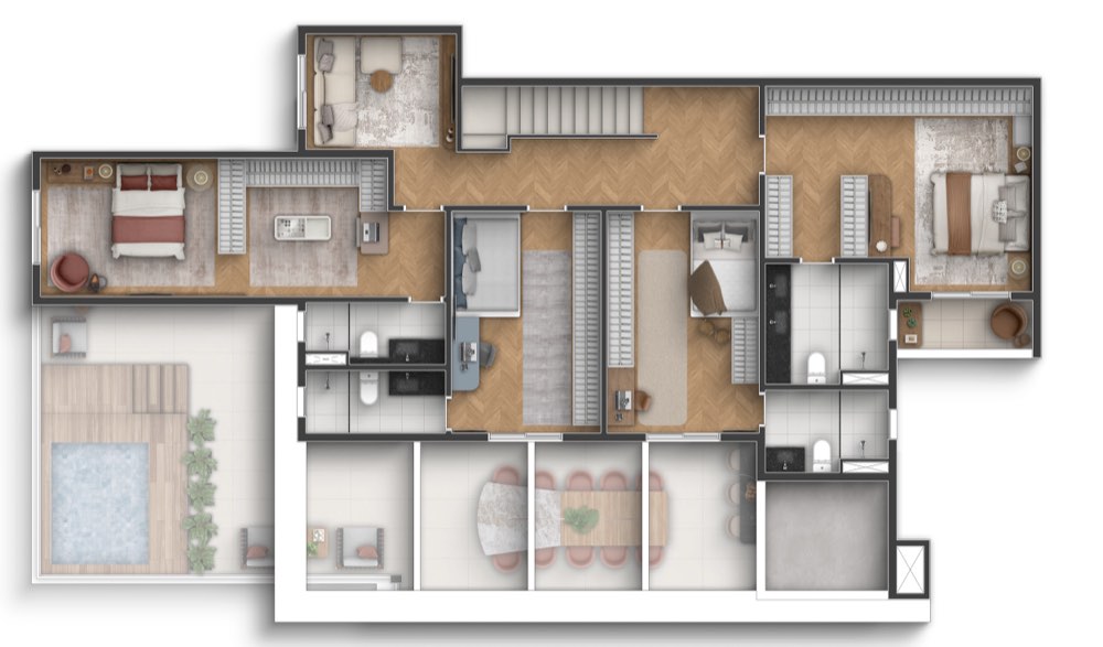 Cobertura duplex final 1 — planta do pavimento superior
