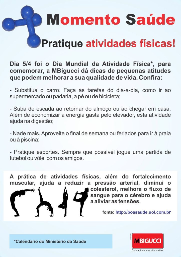 Momento Saúde – Pratique atividades físicas