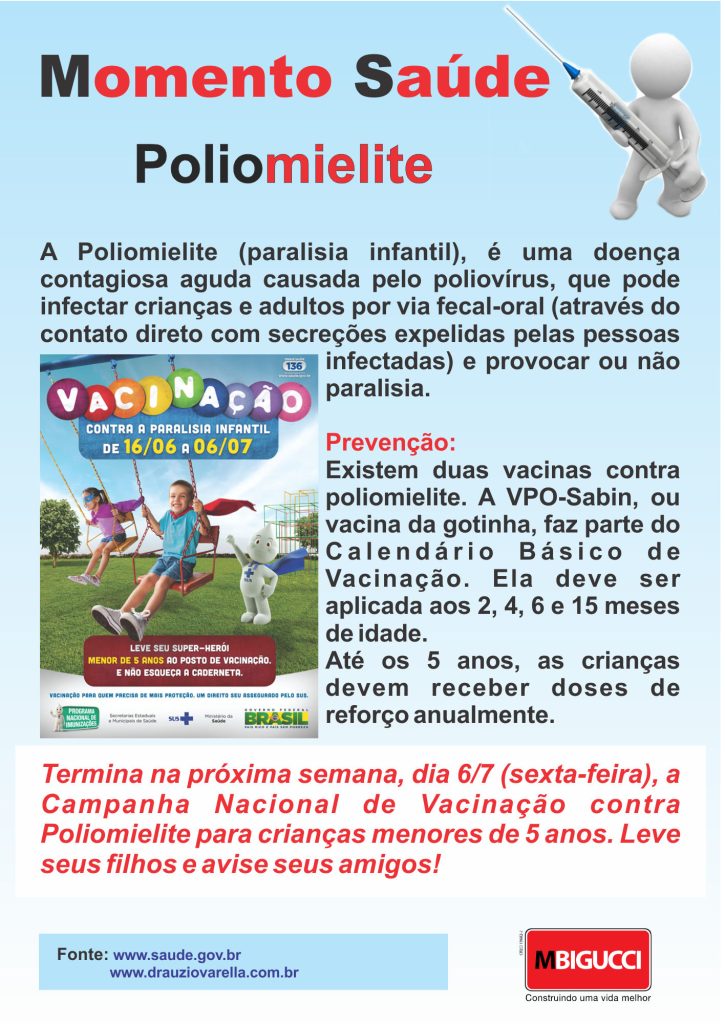 Momento Saúde – Poliomielite