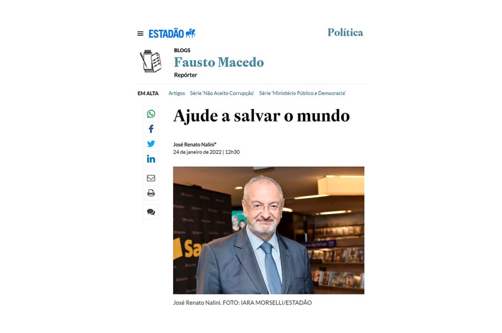 BLOG ESTADÃO – Artigo destaca Revista “Brincando com a Turma do Biguccino” e práticas ESG.
