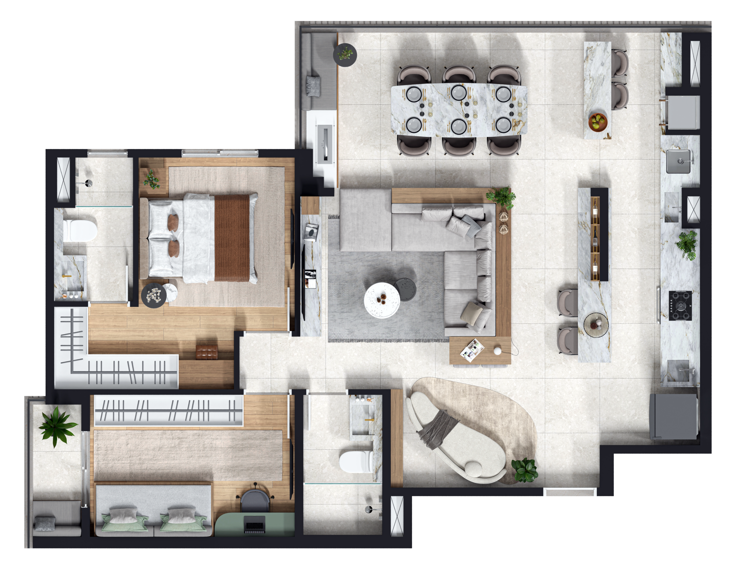 Planta 82m² c/ depósito privativo — Terrazzo MBigucci