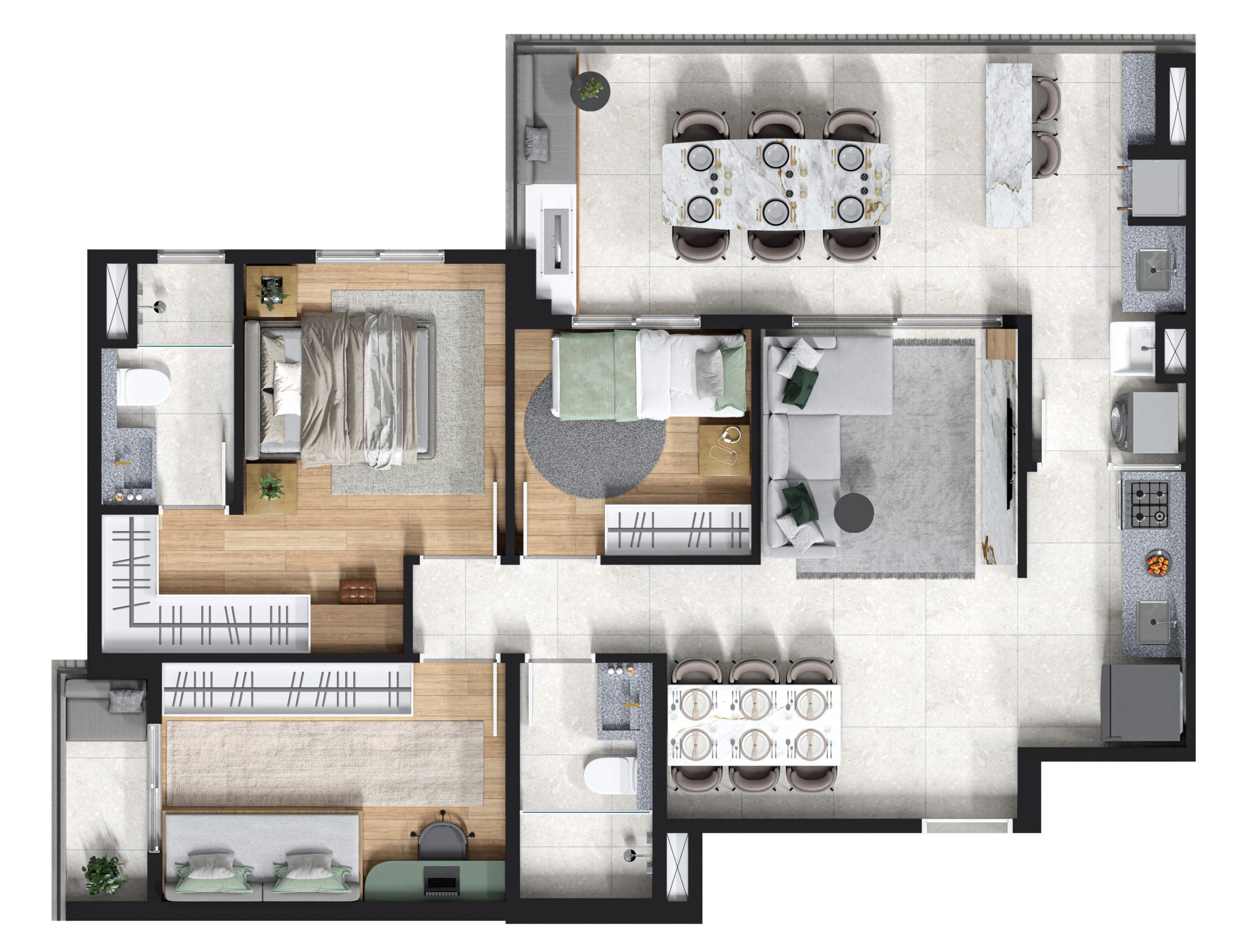 Planta 82m² c/ depósito privativo — Terrazzo MBigucci