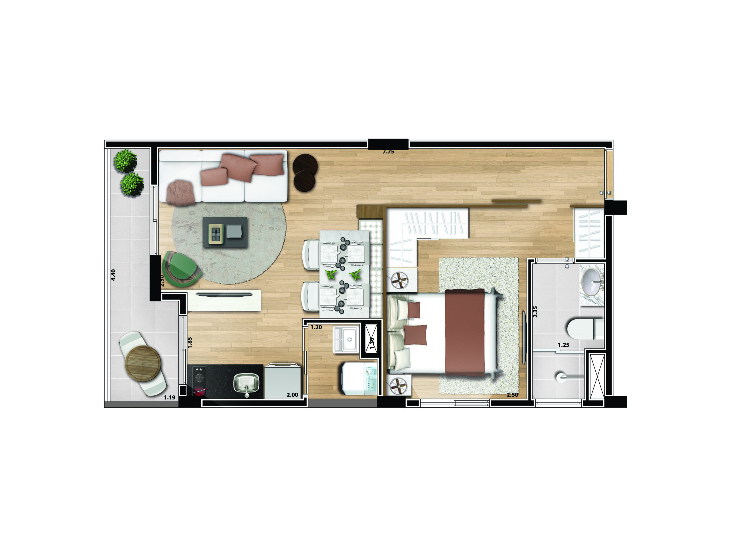 Planta 40m² — New Park MBigucci