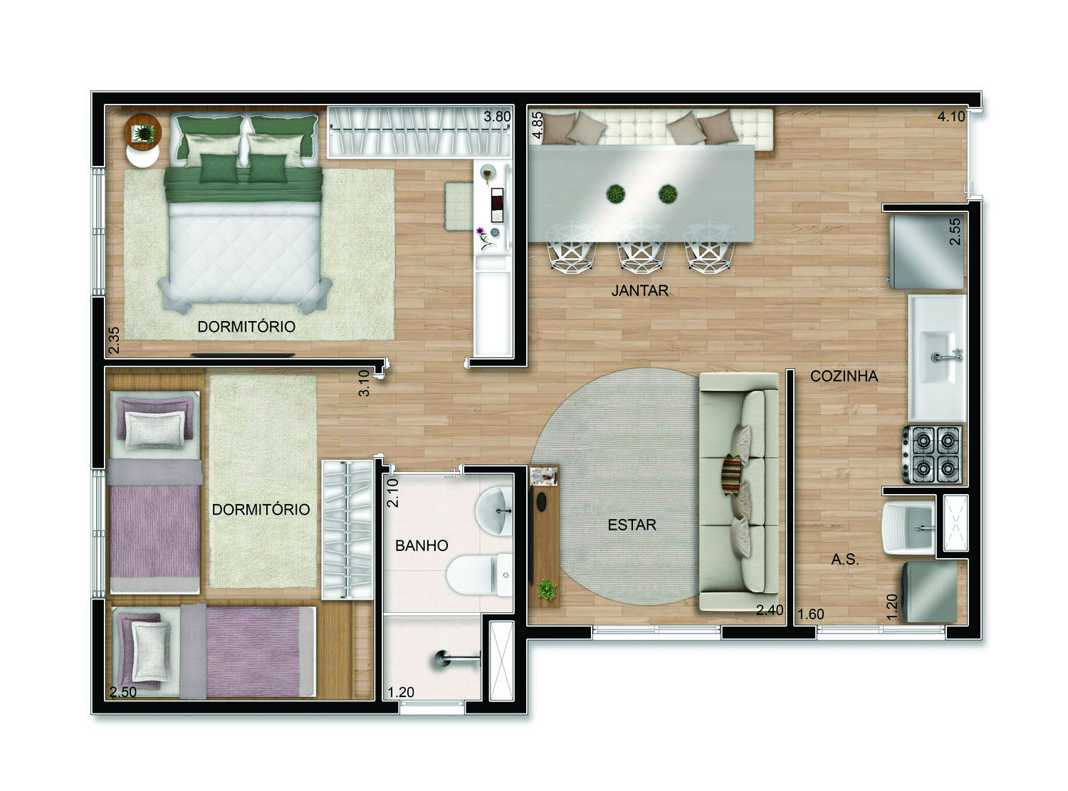 Planta 44m² — America MBigucci
