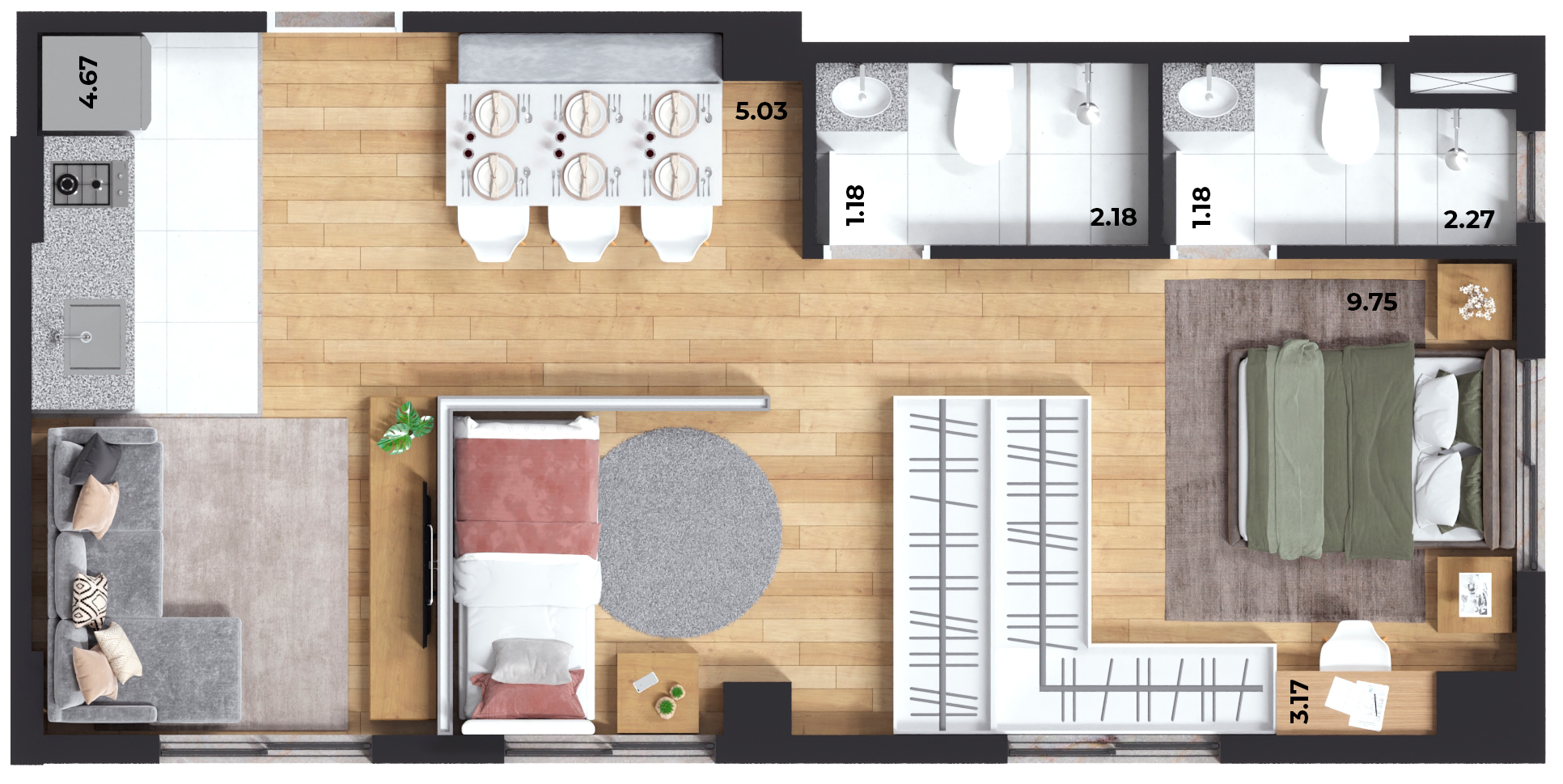 Planta 48m² — Life MBigucci