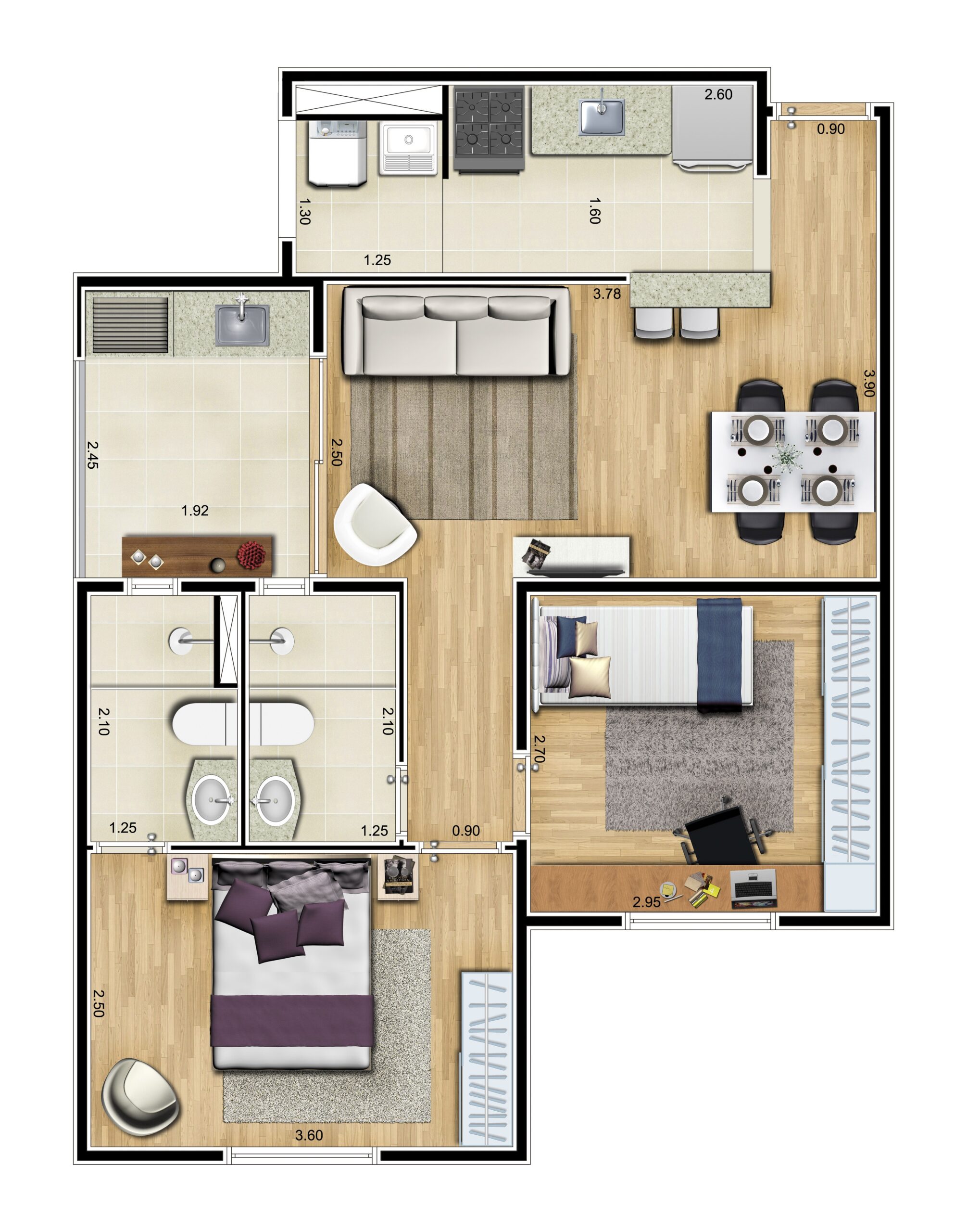 Planta 50m² — Piemonte MBigucci