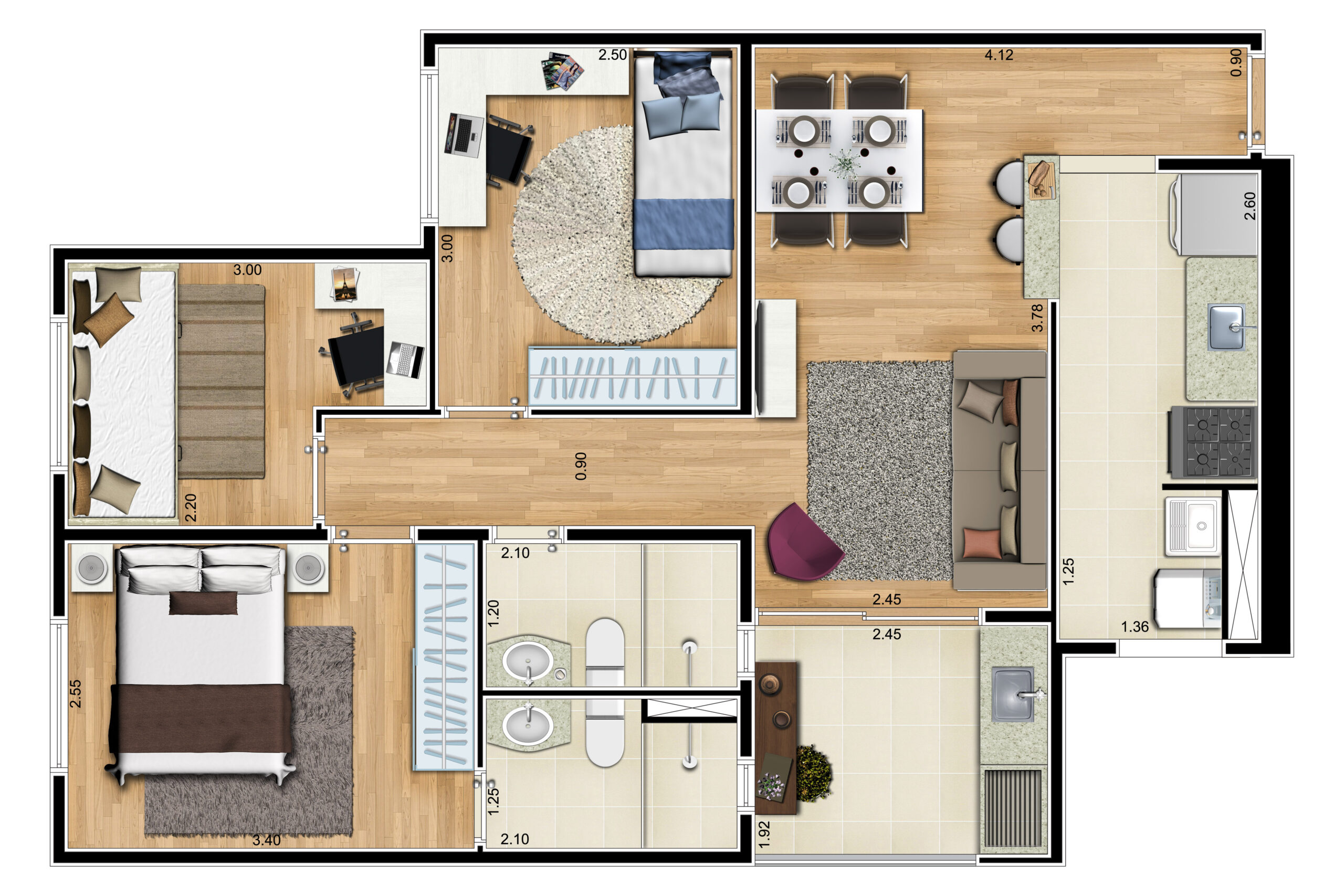 Planta 58m² — Piemonte MBigucci