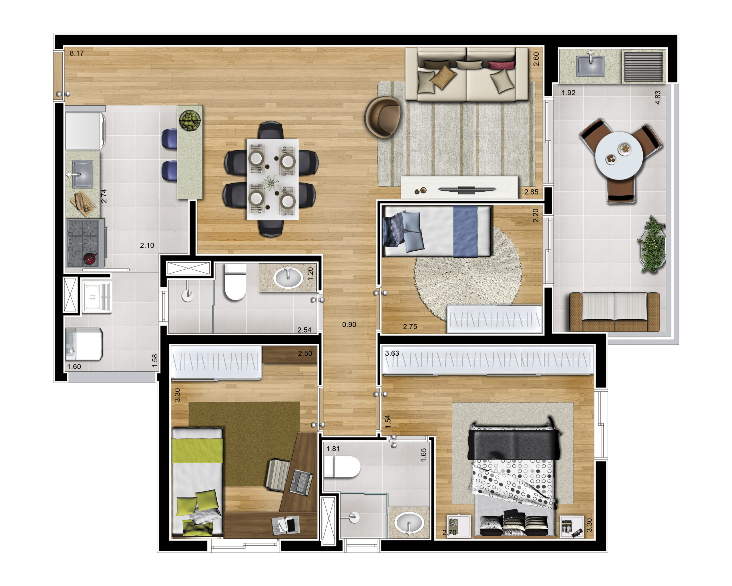 Planta 83m³ — Marco Zero Premier & Prime