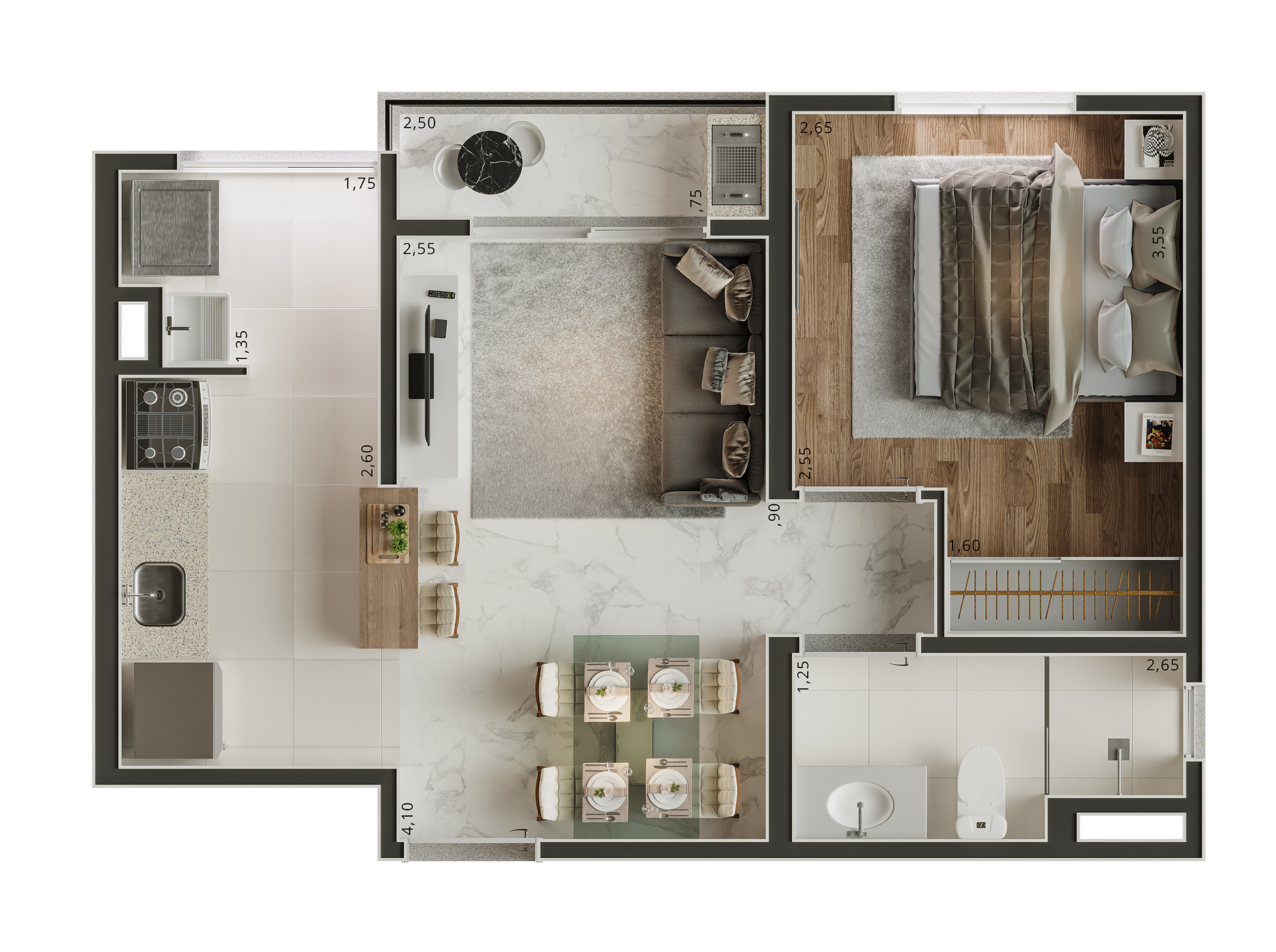 Planta 37m² — Sonata MBigucci