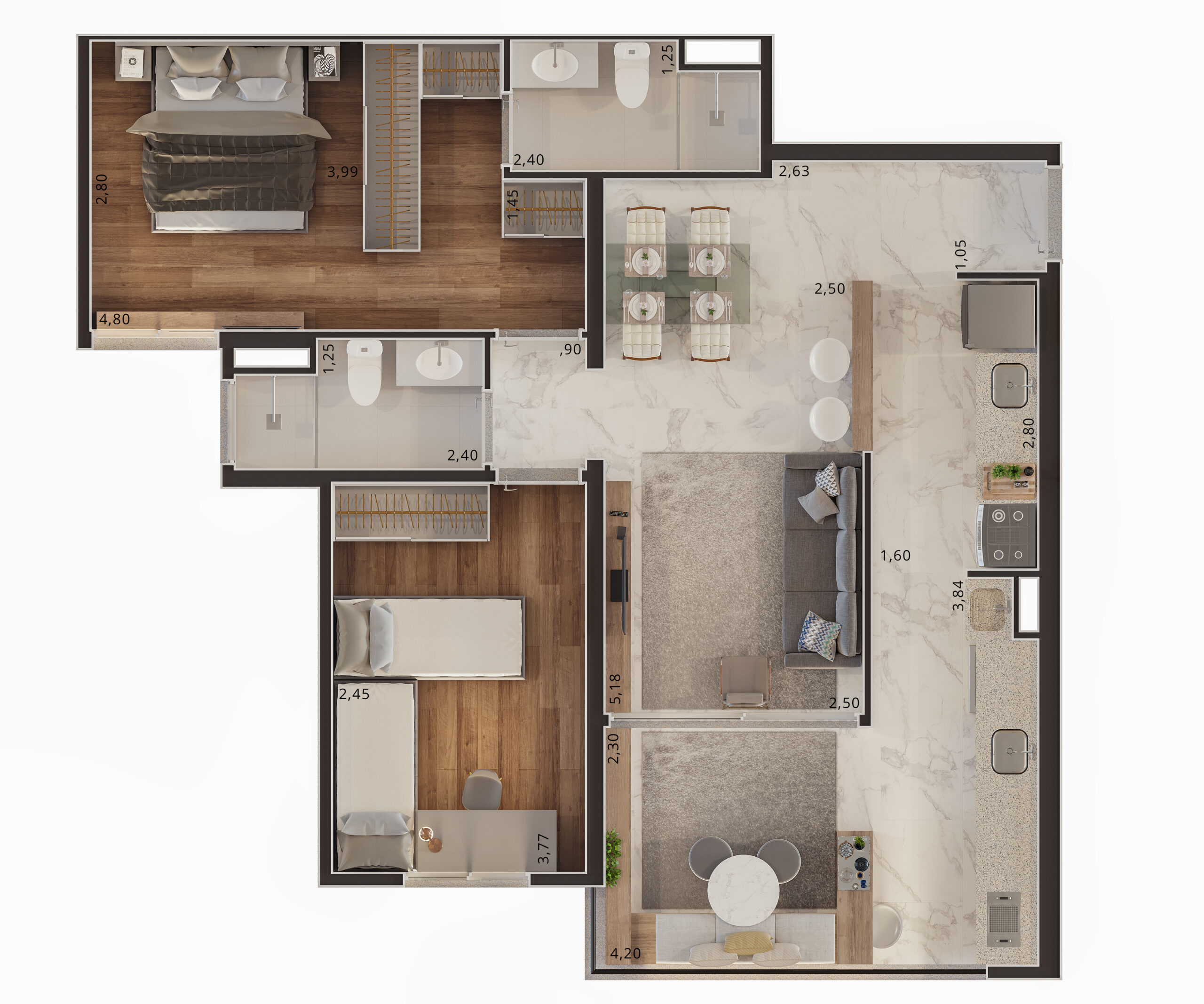 Planta 71m² c/ depósito privativo — Stylo MBigucci