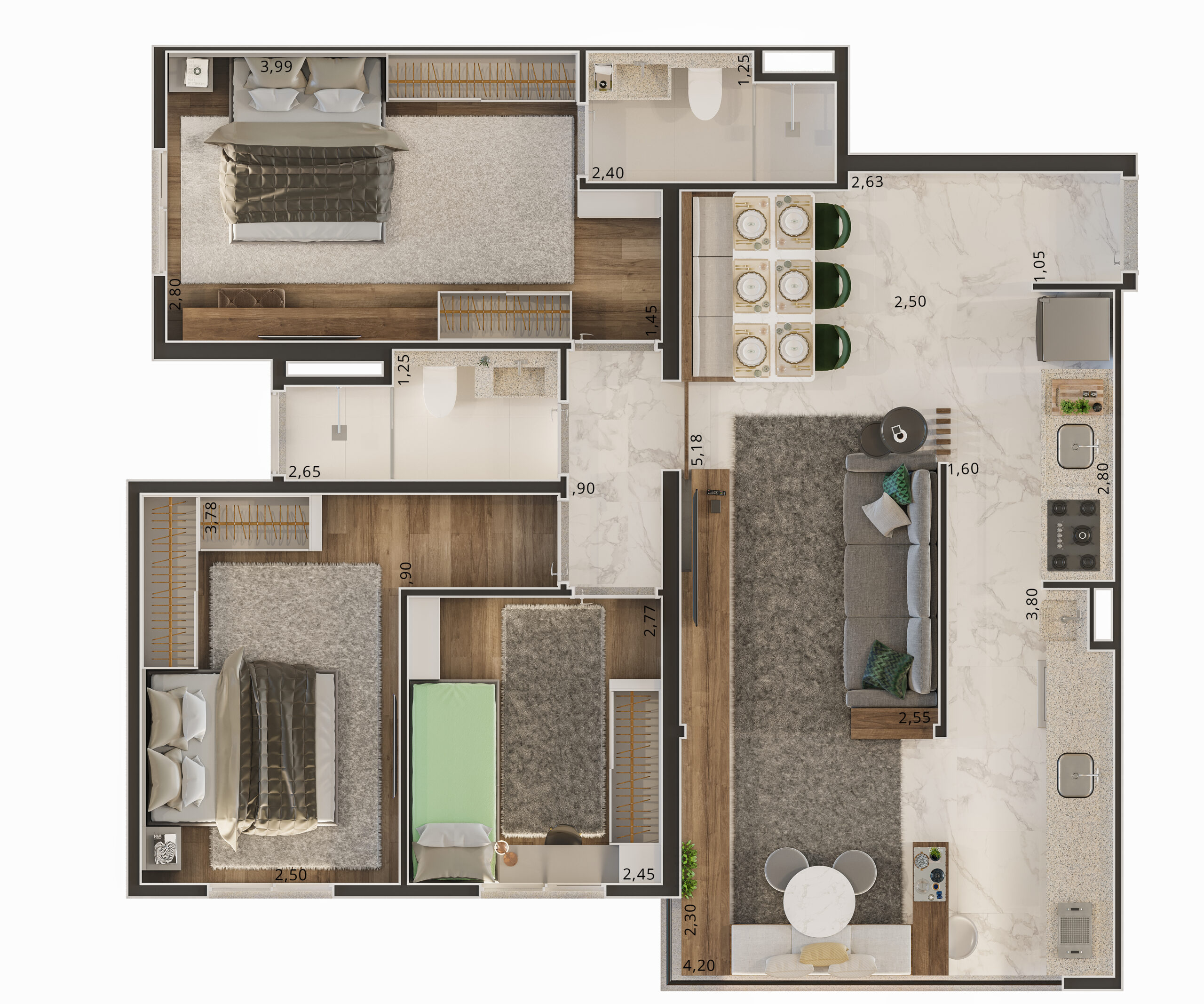 Planta 82m² c/ depósito privativo — Stylo MBigucci