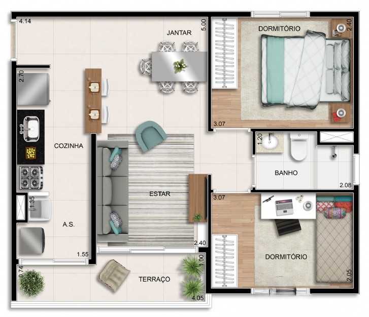 Planta 48m² — Station MBigucci