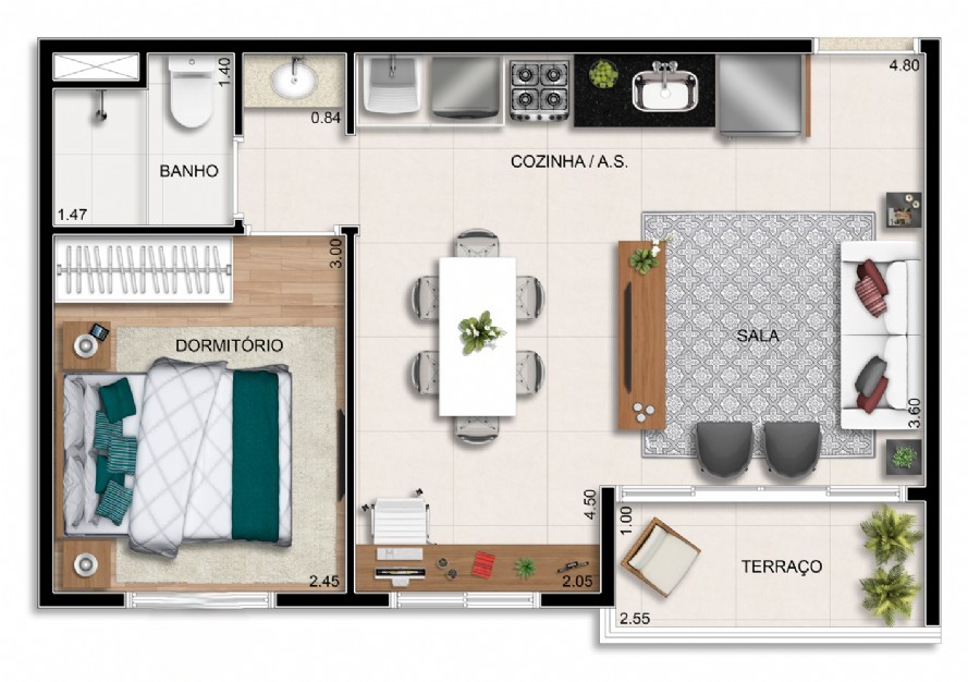 Planta 37m² — Station MBigucci