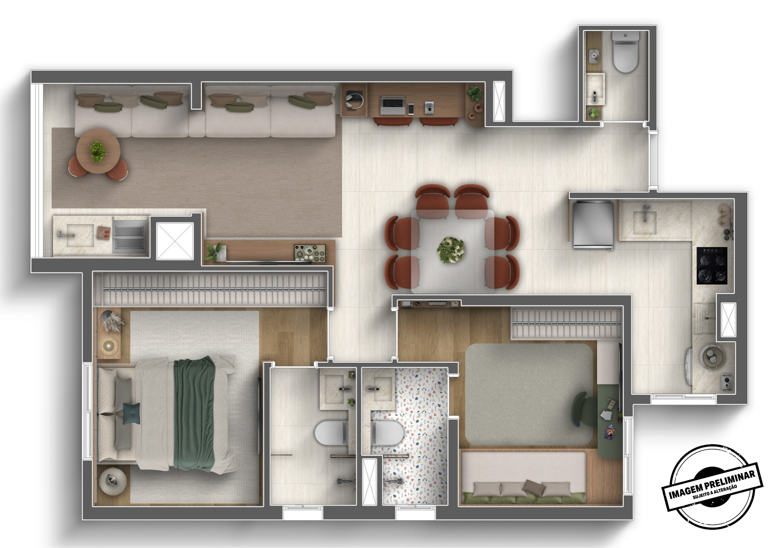 Planta 67m² — Elleva MBigucci